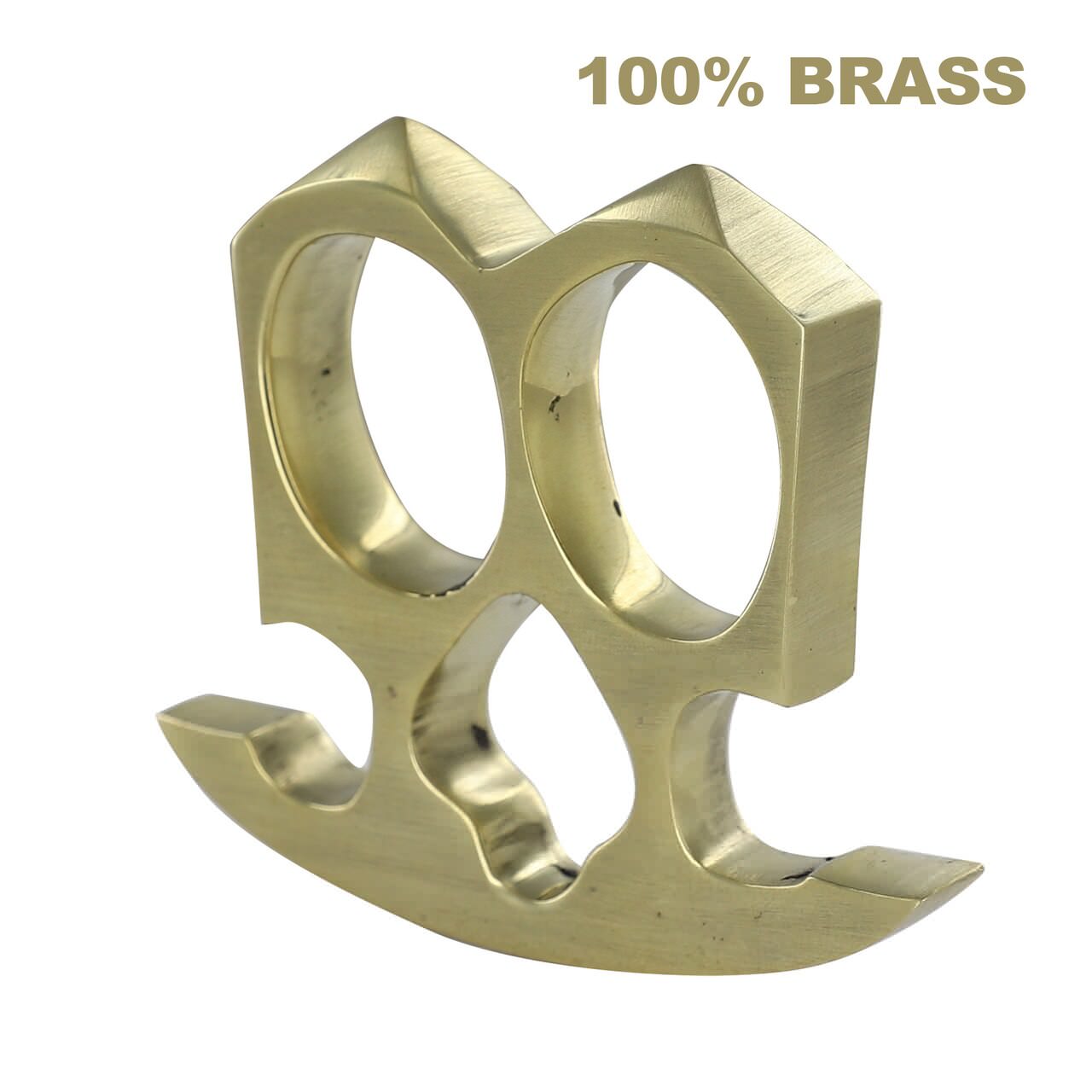 Two Finger Double Knuckle Pure Brass Novelty Paper Weight Knuckleduster - Tophatter's Guns'N'Weapons Store Collectible Weapons - Tophatter Daily Deals