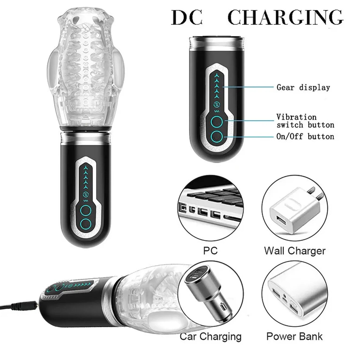 The Male Rose 3 – Rechargeable Thrusting Rotating Vibrating Masturbator > Sex Toys For Men > Masturbators > Vibrating - Tophatter Daily Deals
