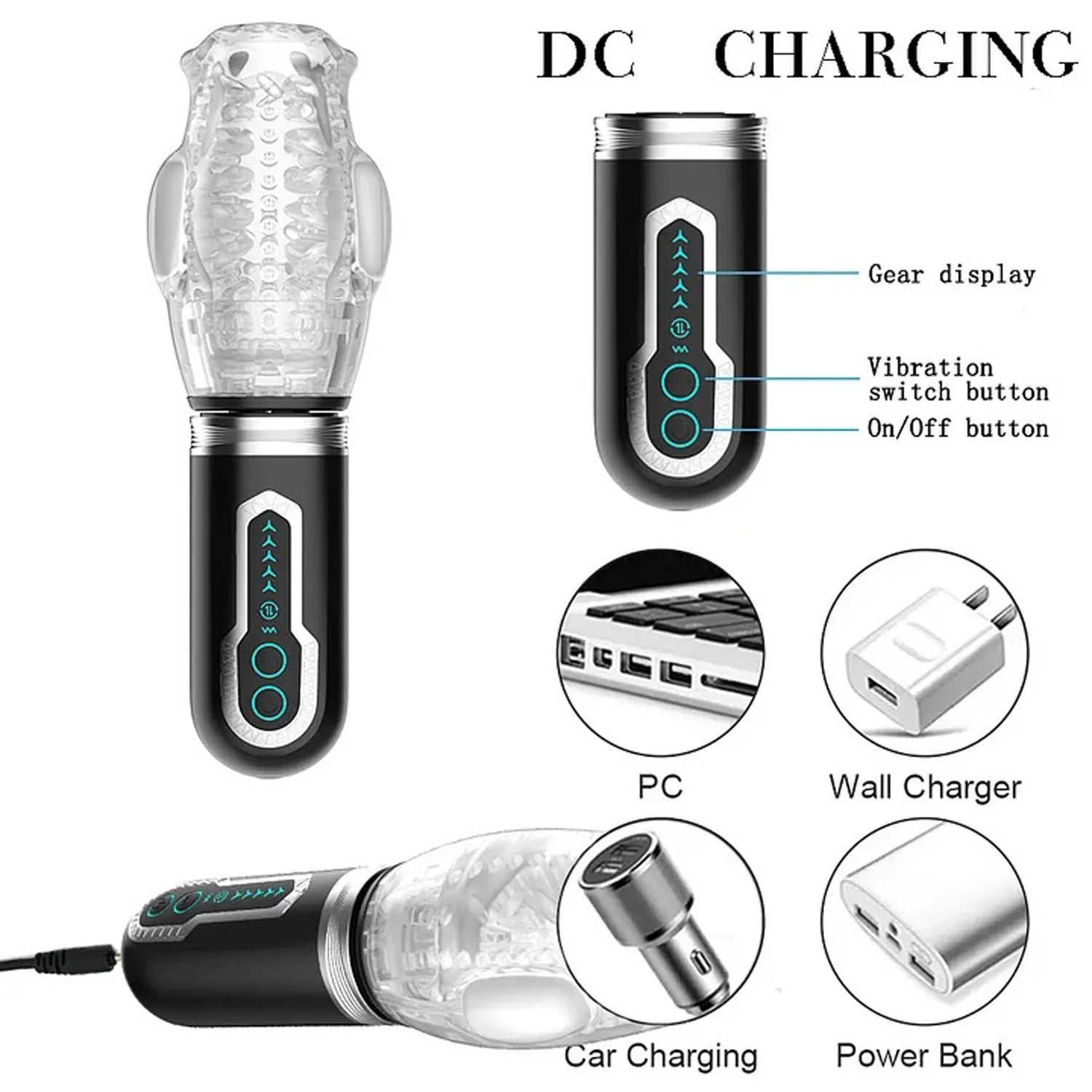 The Male Rose 3 – Rechargeable Thrusting Rotating Vibrating Masturbator > Sex Toys For Men > Masturbators > Vibrating - Tophatter Daily Deals