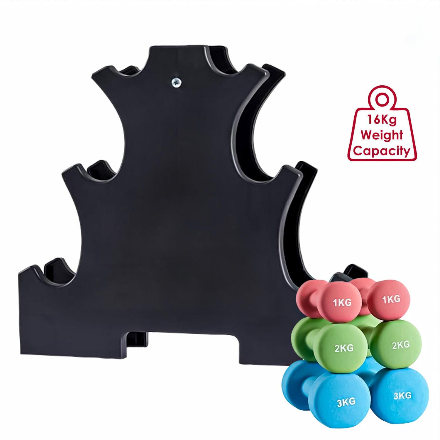 Weights Rack UK - 3 Tier Dumbbell Stand Rack Storage Weight Tree Holder Exercise & Fitness - Tophatter Daily Deals