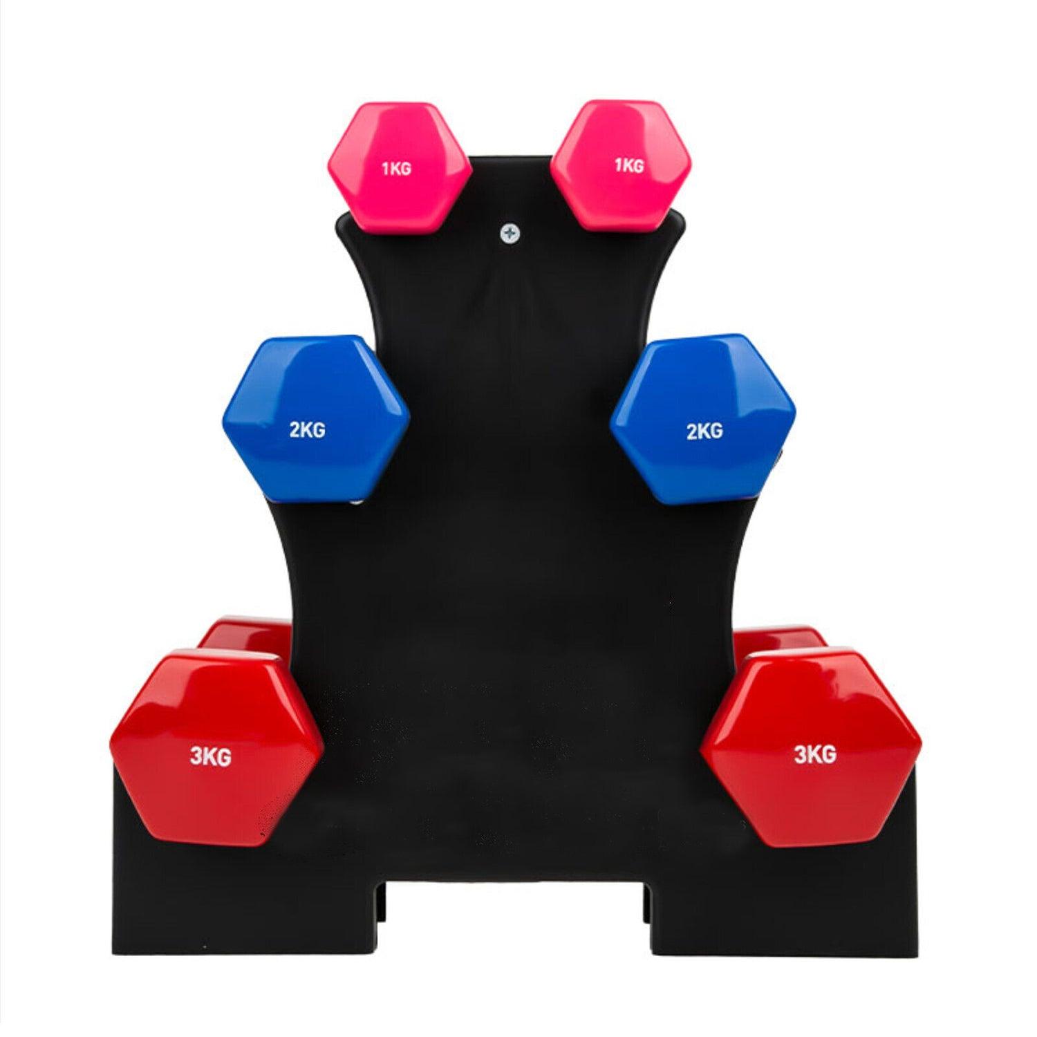 Weights Rack UK - 3 Tier Dumbbell Stand Rack Storage Weight Tree Holder Exercise & Fitness - Tophatter Daily Deals