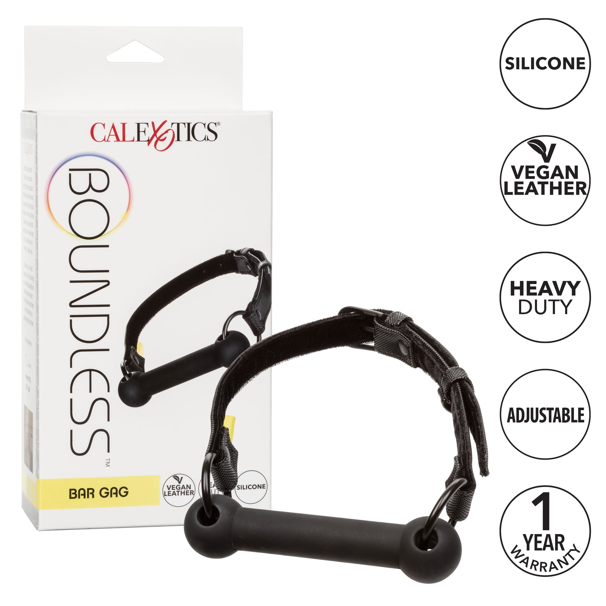 Boundless Bar Gag – Body-Safe Silicone Bar Gag with Vegan Leather Strap > Bondage Gear > Gags and Bits - Tophatter Daily Deals