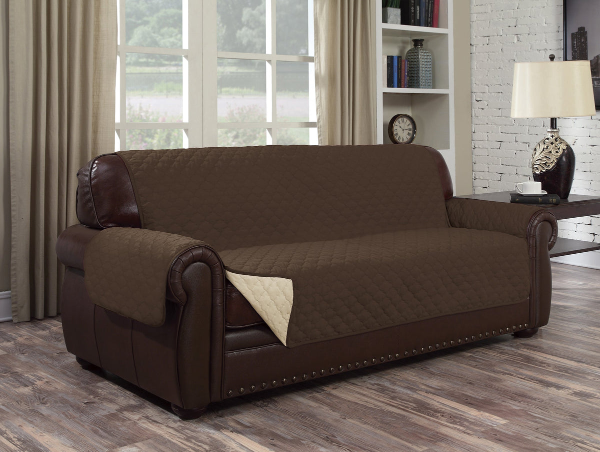 Water Resistant Reversible Couch Cover - Comes in 3 Sizes & 4 Colors! Brown Furniture & Decor - Tophatter Daily Deals
