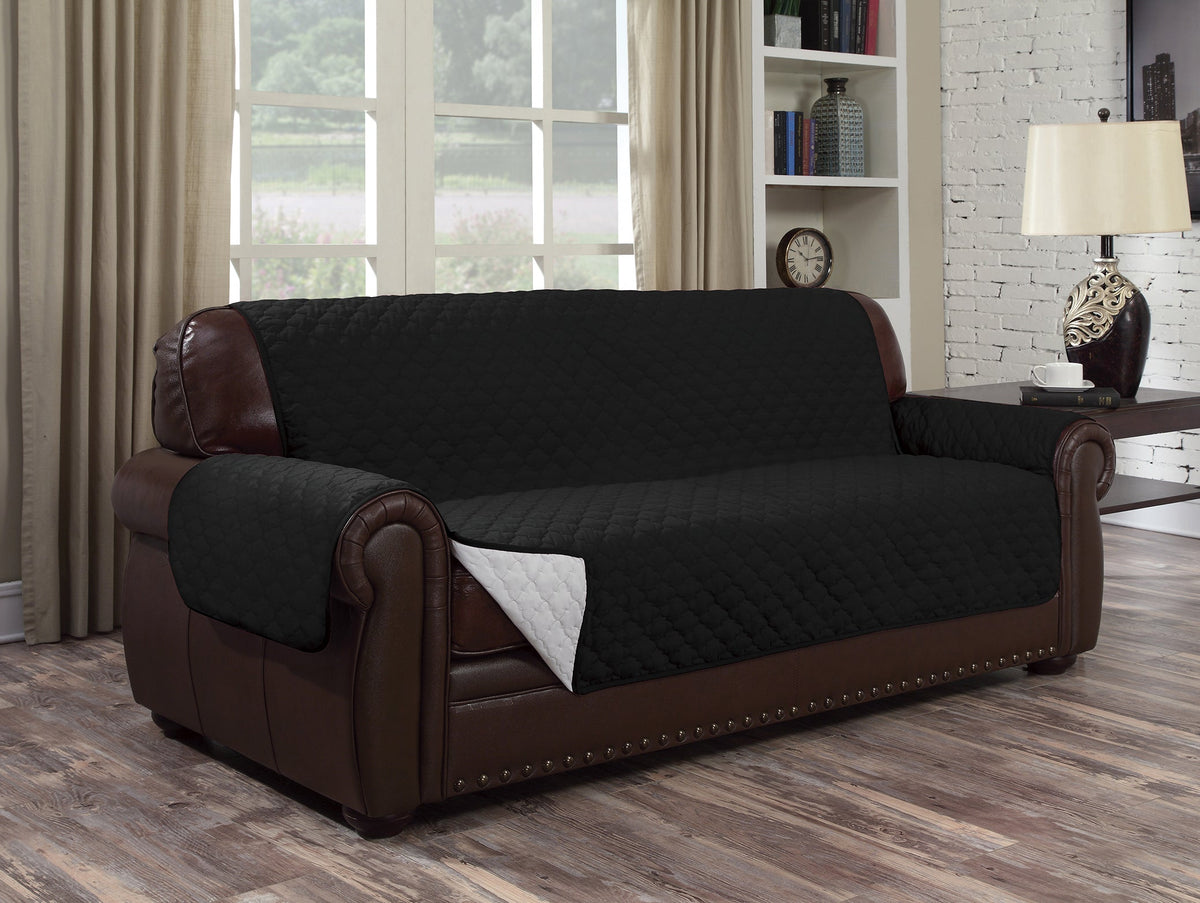 Water Resistant Reversible Couch Cover - Comes in 3 Sizes & 4 Colors! Black Furniture & Decor - Tophatter Daily Deals
