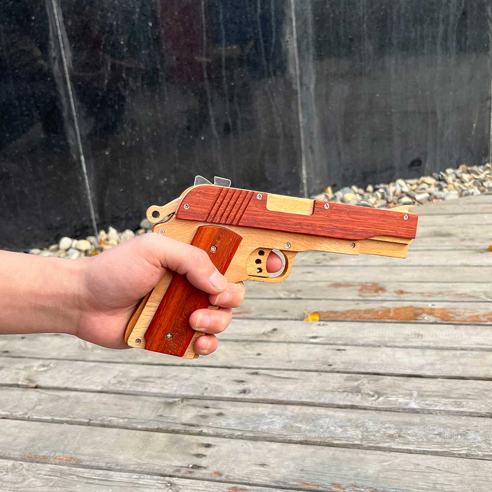 M1911 Wooden Rubber Band Gun Model - Tophatter Daily Deals