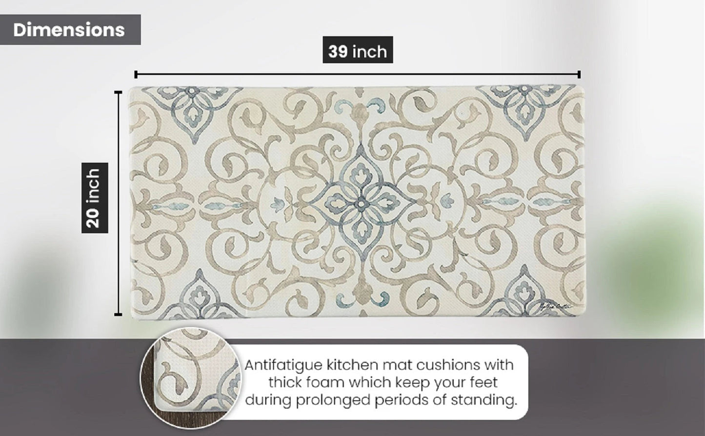 20"x39" Anti-Fatigue Embossed Floor Mat (RUSTIC MEDALLION) Anti-Fatigue Mats - Tophatter Daily Deals
