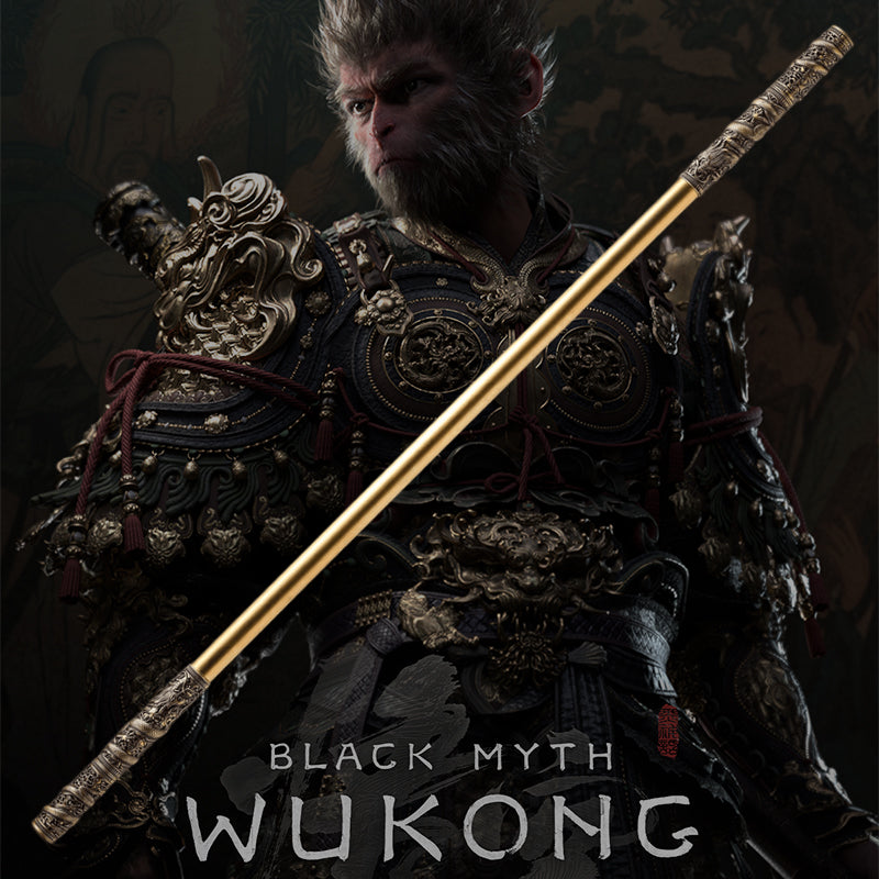 Black MYTH Wukong Golden Band Cudgel, Sage of Qi Tian Da Sheng Ruyi Golden Band Cudgel 120cm - Tophatter Daily Deals