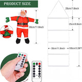 Climbing Santa LED Ladder Lights - 1m Festive Holiday Decoration for Indoor & Outdoor Use, 8 Lighting Modes, Remote Controlled Seasonal Decor - Tophatter Daily Deals