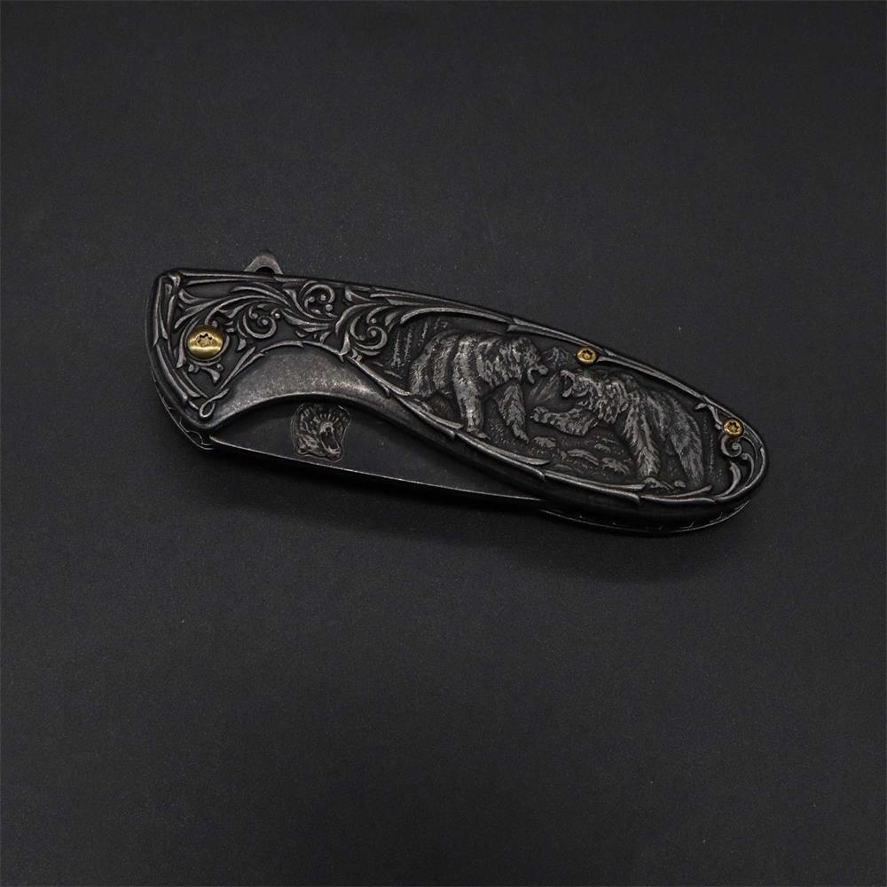 Brown Bear 3D Relief Folding Knife - Tophatter Daily Deals