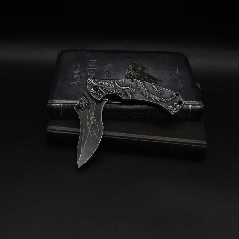 Evil Dragon Relief Folding Knife - Tophatter Daily Deals