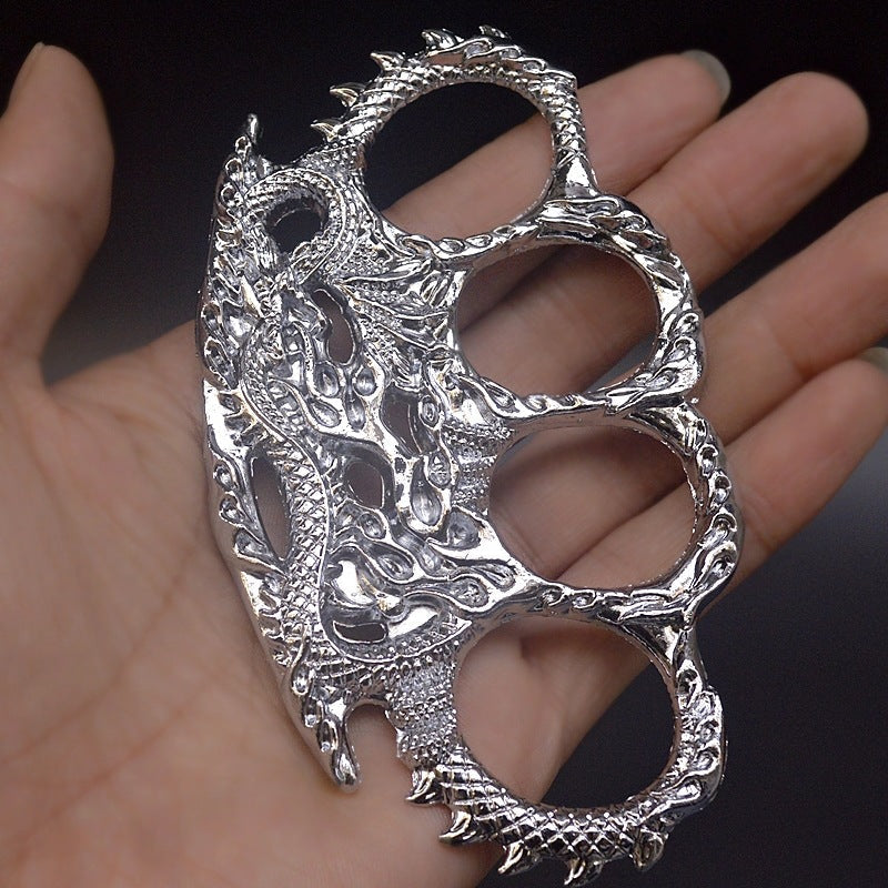 2024 Fire Dragon Large Thickened Kowloon Fist Zinc Alloy Silver - Tophatter Daily Deals