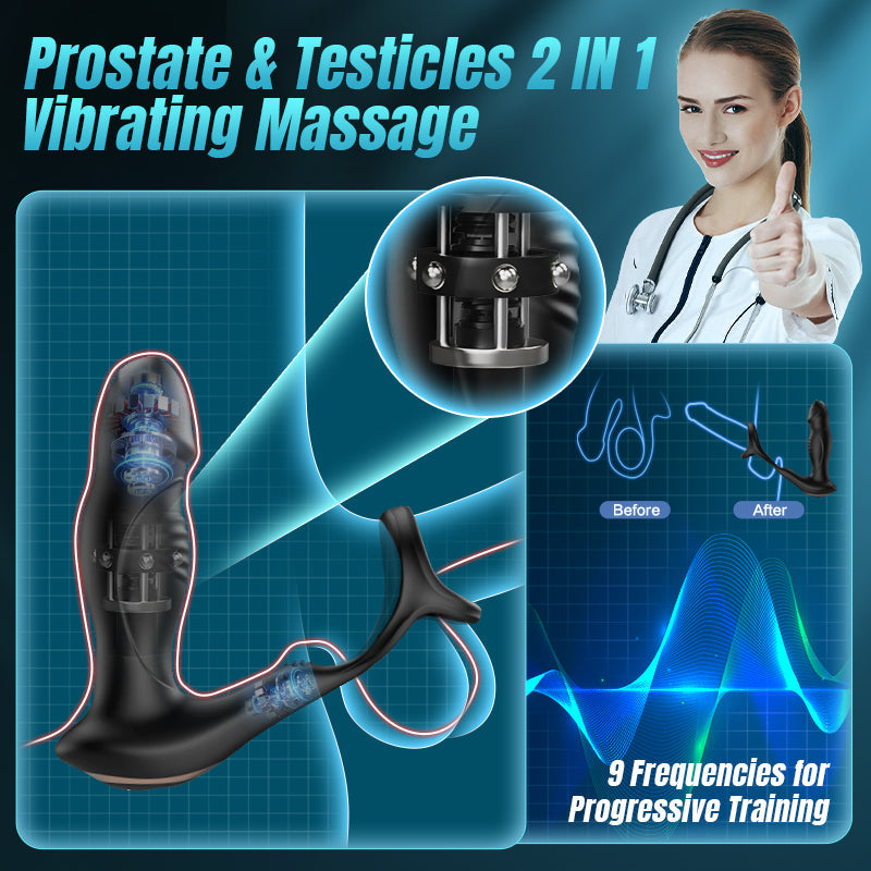 Blossom - 9 Wriggling Swaying Male Prostate Toy with Cock Ring Anal Toys - Tophatter Daily Deals