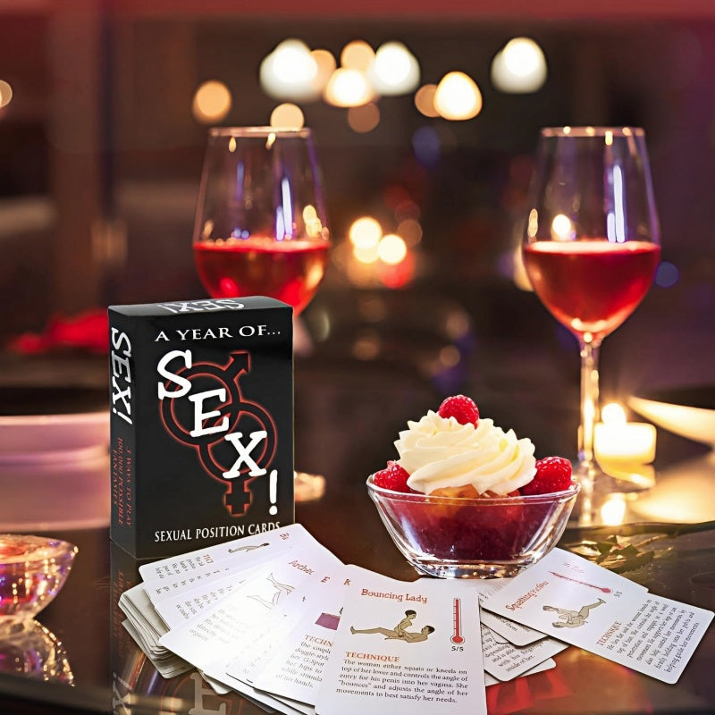 Acmejoy- Sex Game Position Cards Bedroom Battle Cards Date-Night Fun Couple Poker Games Improve Relationship Lube & Essential - Tophatter Daily Deals