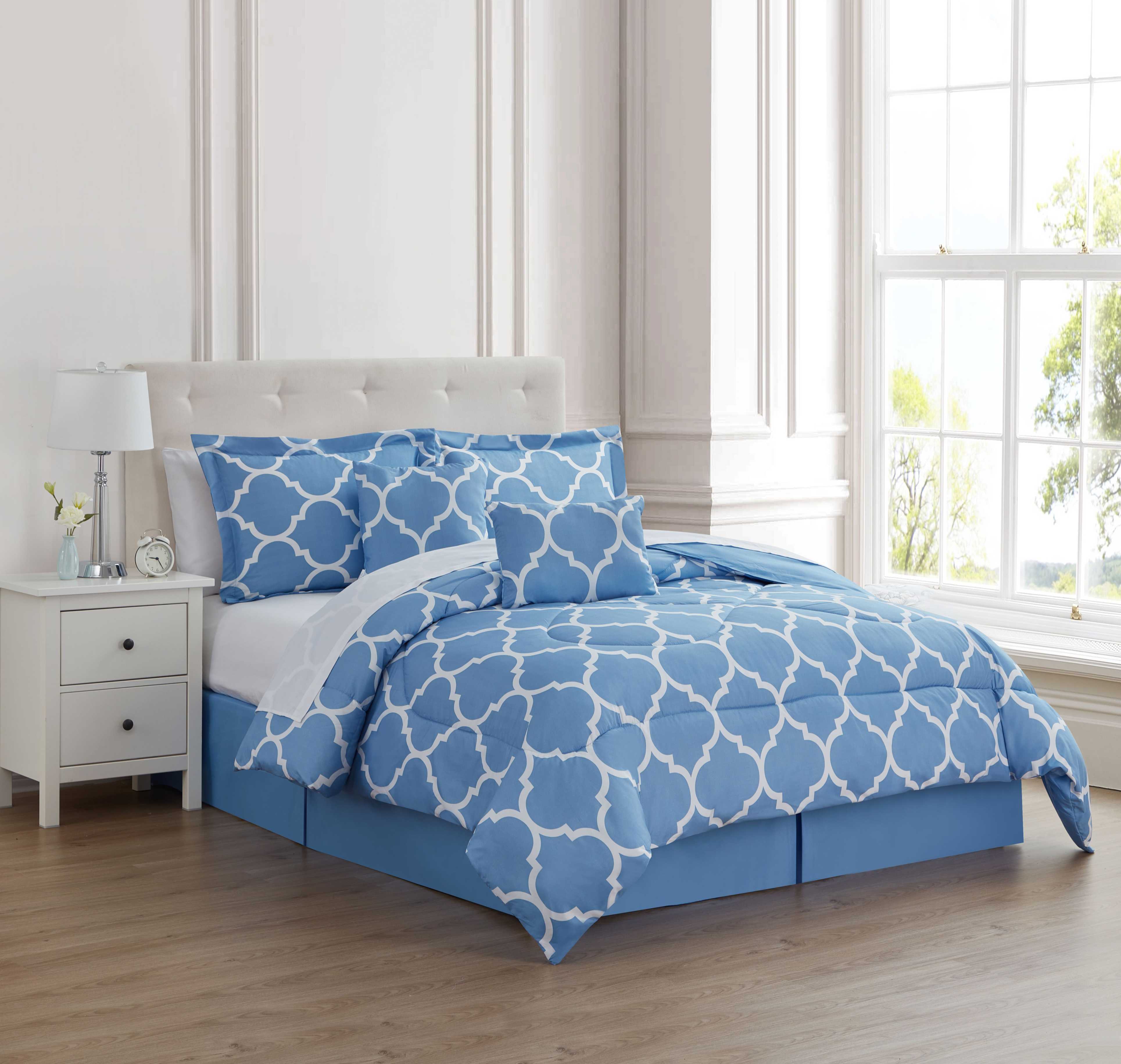 Kathy Ireland 6 Piece Comforter Sets Sky Blue Bedding - Tophatter Daily Deals