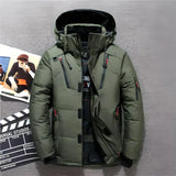 Insulating Men's Puffer Jacket - Hooded Polyester, Winter Green - Tophatter Daily Deals