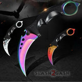 CSGO ELITE Rainbow Fade Karambit FULL TANG Tactical Claw Neck Knife Knife-Fixed - Tophatter Daily Deals