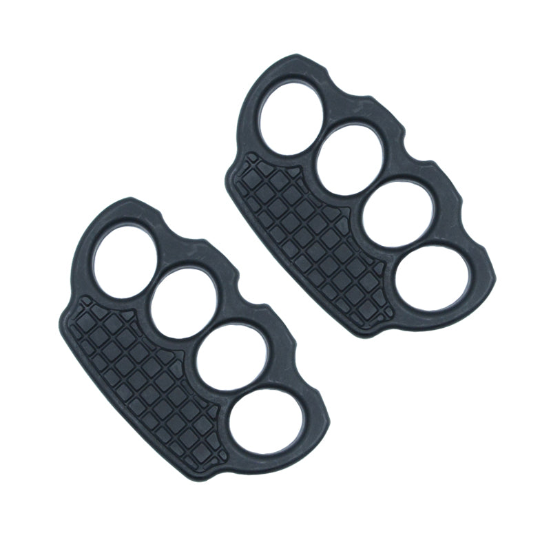 2022 New Polymer Full Finger Brass Knuckles Self Defense - Non Metal BLACK - 1 PAIR Brass Knuckles - Tophatter Daily Deals