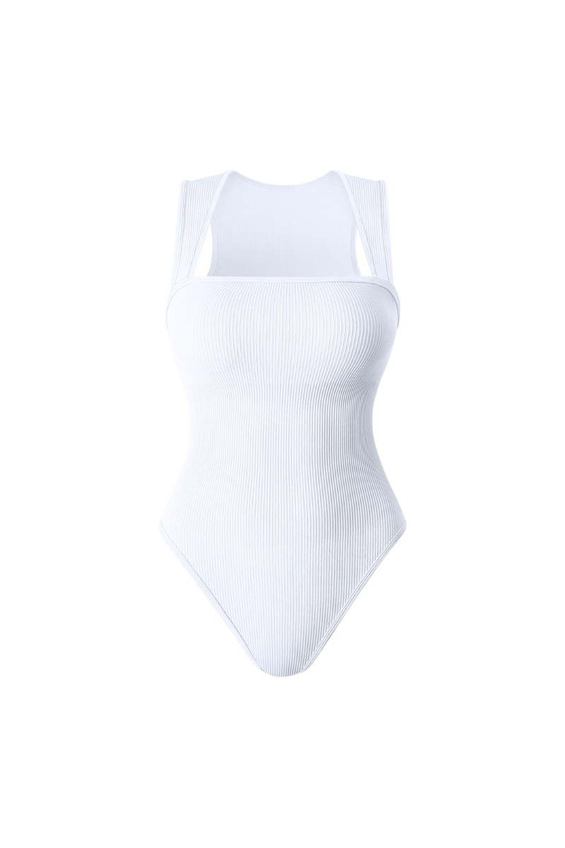 Revenge Body Racerback Wide Straps Bodysuit White Bodysuit - Tophatter Daily Deals