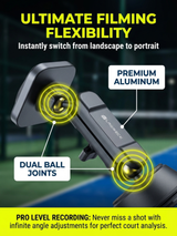 Padel Phone Holder for Glass Courts – MagSafe Compatible with Double Suction Cup & Aluminum Arm Phone Mounts & Holders - Tophatter Daily Deals