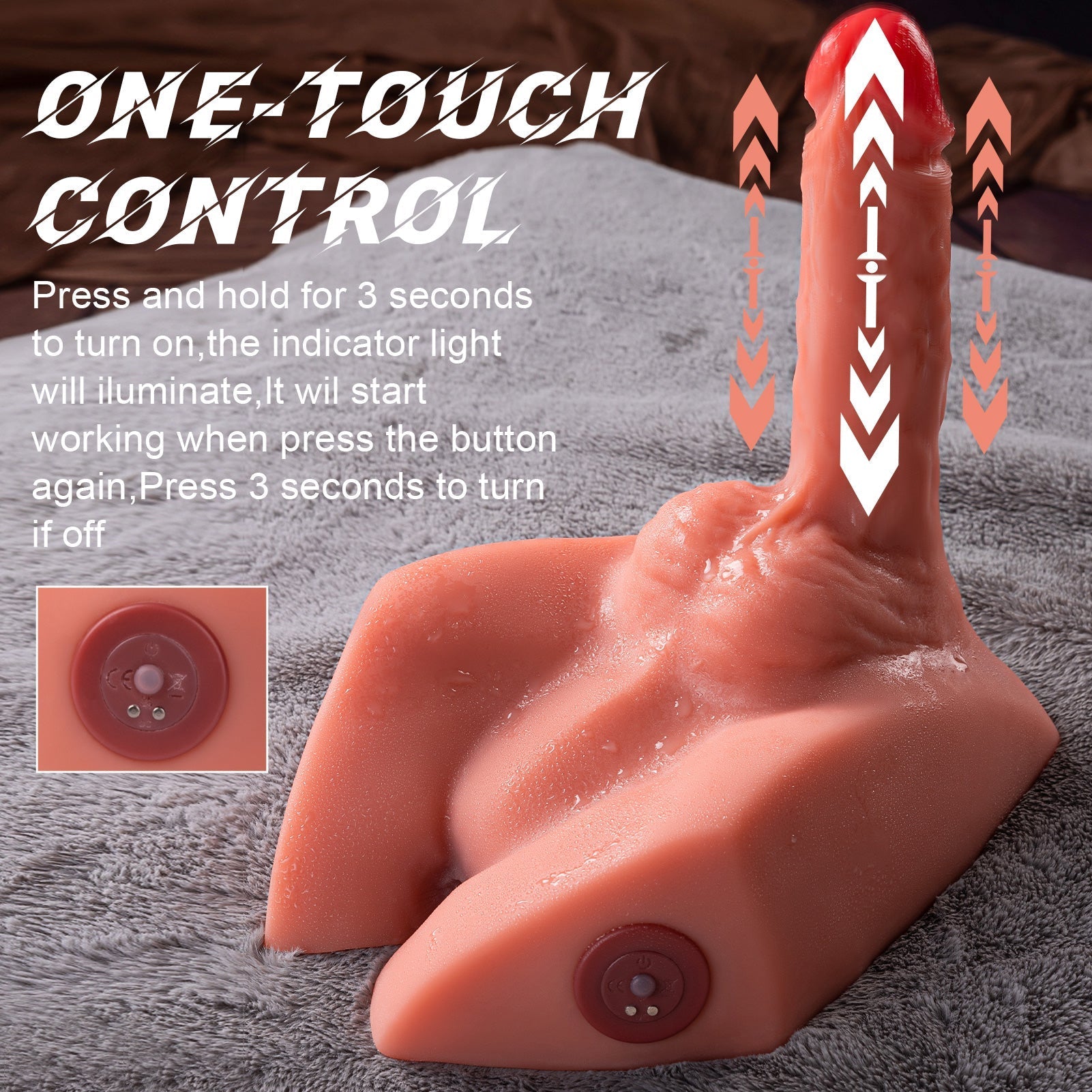 Micah - Hands-Free Realistic Butt with Thrusting Dildo Unisex Masturbator Masturbators - Tophatter Daily Deals