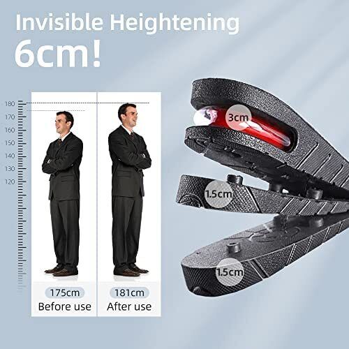 Height Increase Insoles Adjustable Shoe Lifts 9cm Comfort - Tophatter Daily Deals