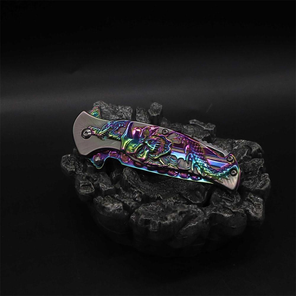 Snake Skull Relief Folding Knife - Tophatter Daily Deals