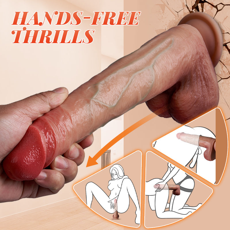 Acmejoy Thrusting Thick Long Lifelike Vibrating Dildo Huge Size 10.83 Inch - Tophatter Daily Deals