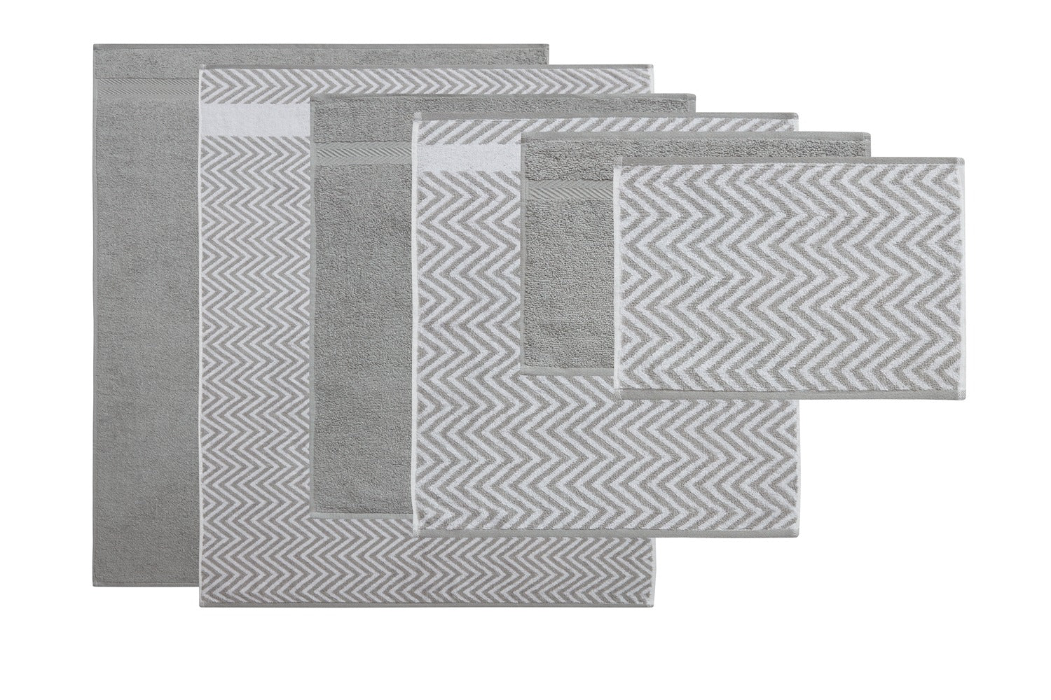 Kathy Ireland 6 Piece Chevron Jacquard Towel Set with Lets Dry Bath Towel - Tophatter Daily Deals