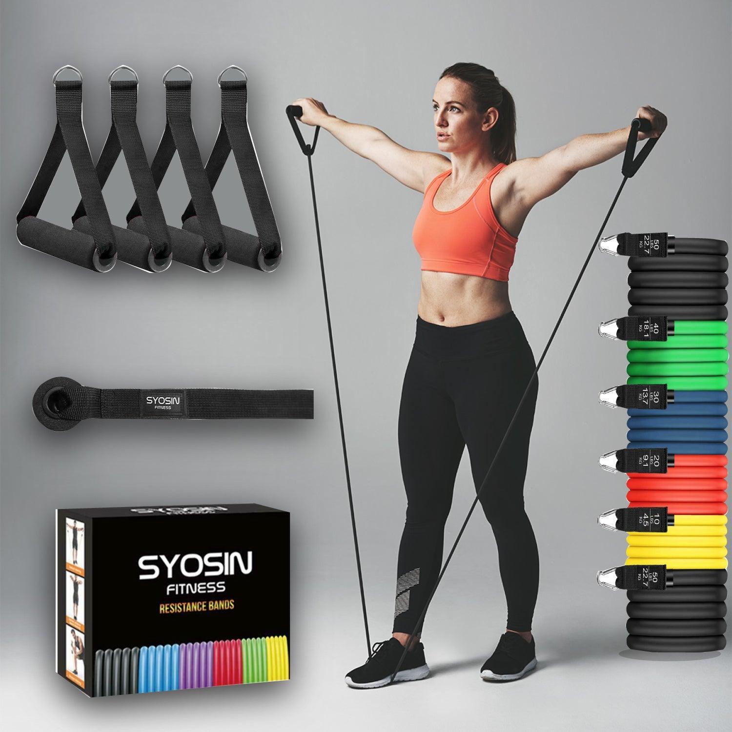 Best Resistance Band Set - 150LBS Resistance Bands Training Set Workout Exercise Crossfit Fitness Yoga Tube Fitness - Tophatter Daily Deals