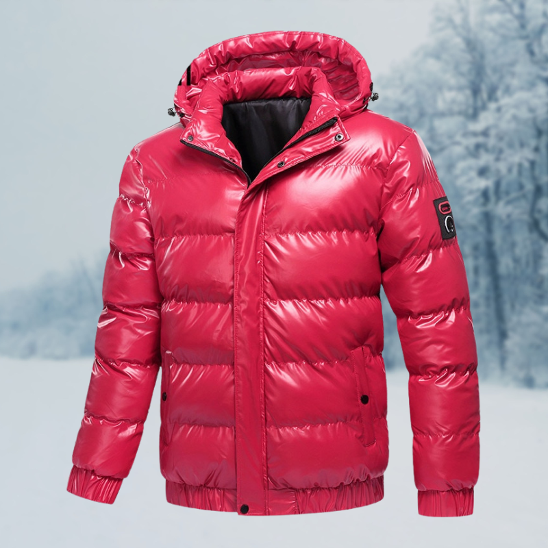 Windproof Men’s Puffer Jacket – Quilted Insulated Shell Red - Tophatter Daily Deals