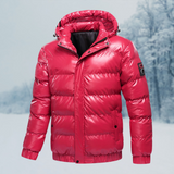 Windproof Men’s Puffer Jacket – Quilted Insulated Shell Red - Tophatter Daily Deals