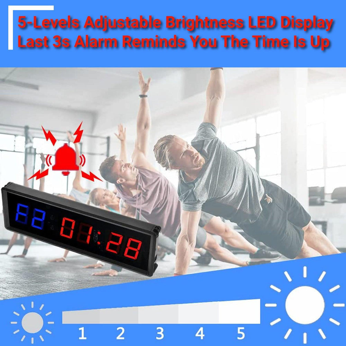 Interval Gym Timer - Workout Timer Stopwatch with Remote Control, Gym Clock Fitness Interval Timer 1.5‘’, Count Down/Up Timer Stopwatch Exercise & Fitness - Tophatter Daily Deals