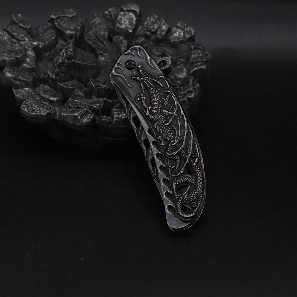 3D Western Dragon Folding Knife - Tophatter Daily Deals