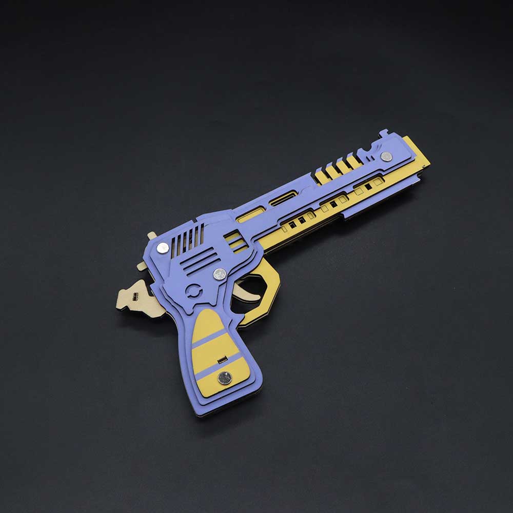 Battle Wolf 3D Gun Puzzle Wooden Rubber Band Gun Model Kit - Tophatter Daily Deals