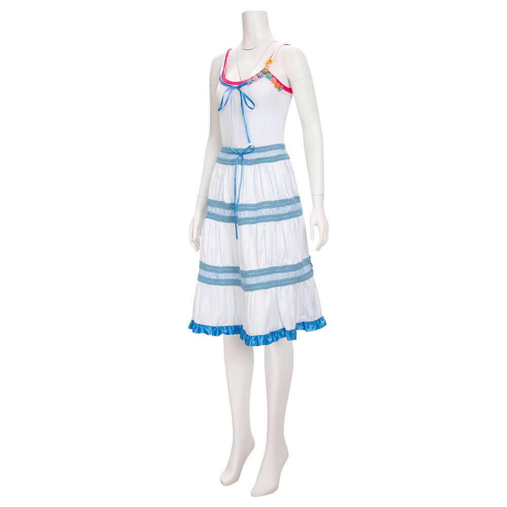 Final Fantasy VII Rebirth Aerith Gainsborough Blue White Dress Cosplay Costume - Tophatter Daily Deals