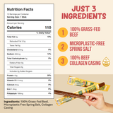 Plain Beef Meat Sticks - 100% Grass-Fed & Finished Health & Wellness - Tophatter Daily Deals