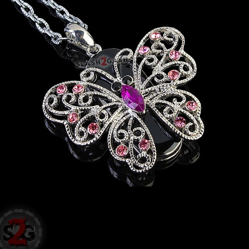 Crystal Diamond Butterfly USB Flash Drive 2.0 Necklace Charm 16 GB USB Flash Drive - Tophatter Daily Deals