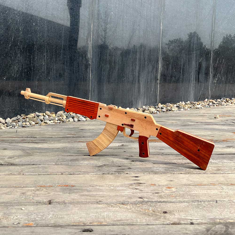 AK47 Wooden Replica Rubber Band Gun Model Kit - Tophatter Daily Deals