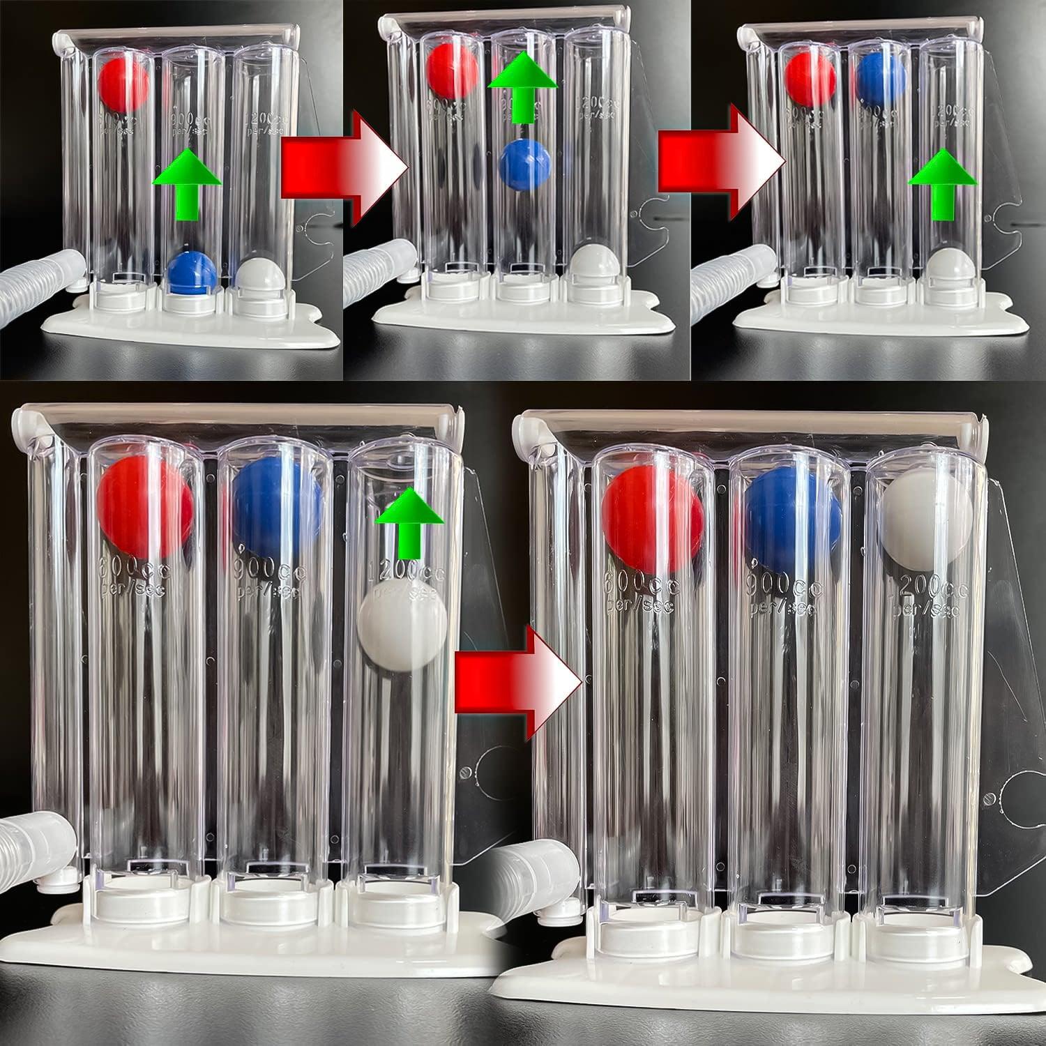 Best Lung Exercise Device - Three-ball Breathing Trainer Incentive Spirometer Lung Respiratory Exerciser Health Care - Tophatter Daily Deals