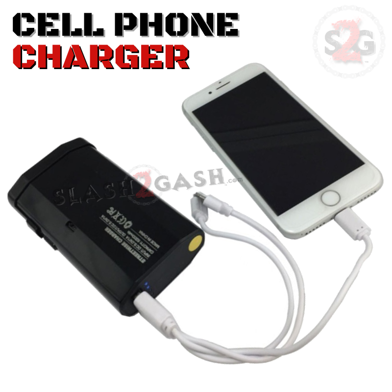 3-In-1 Stun Gun Power Bank Phone Charger w/ LED Flashlight 28M Volts SD-StunGun - Tophatter Daily Deals