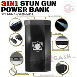3-In-1 Stun Gun Power Bank Phone Charger w/ LED Flashlight 28M Volts SD-StunGun - Tophatter Daily Deals