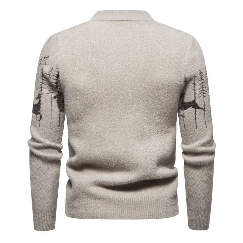 Warm Classic Men's Pullover - Crewneck Cotton Jacquard - Tophatter Daily Deals