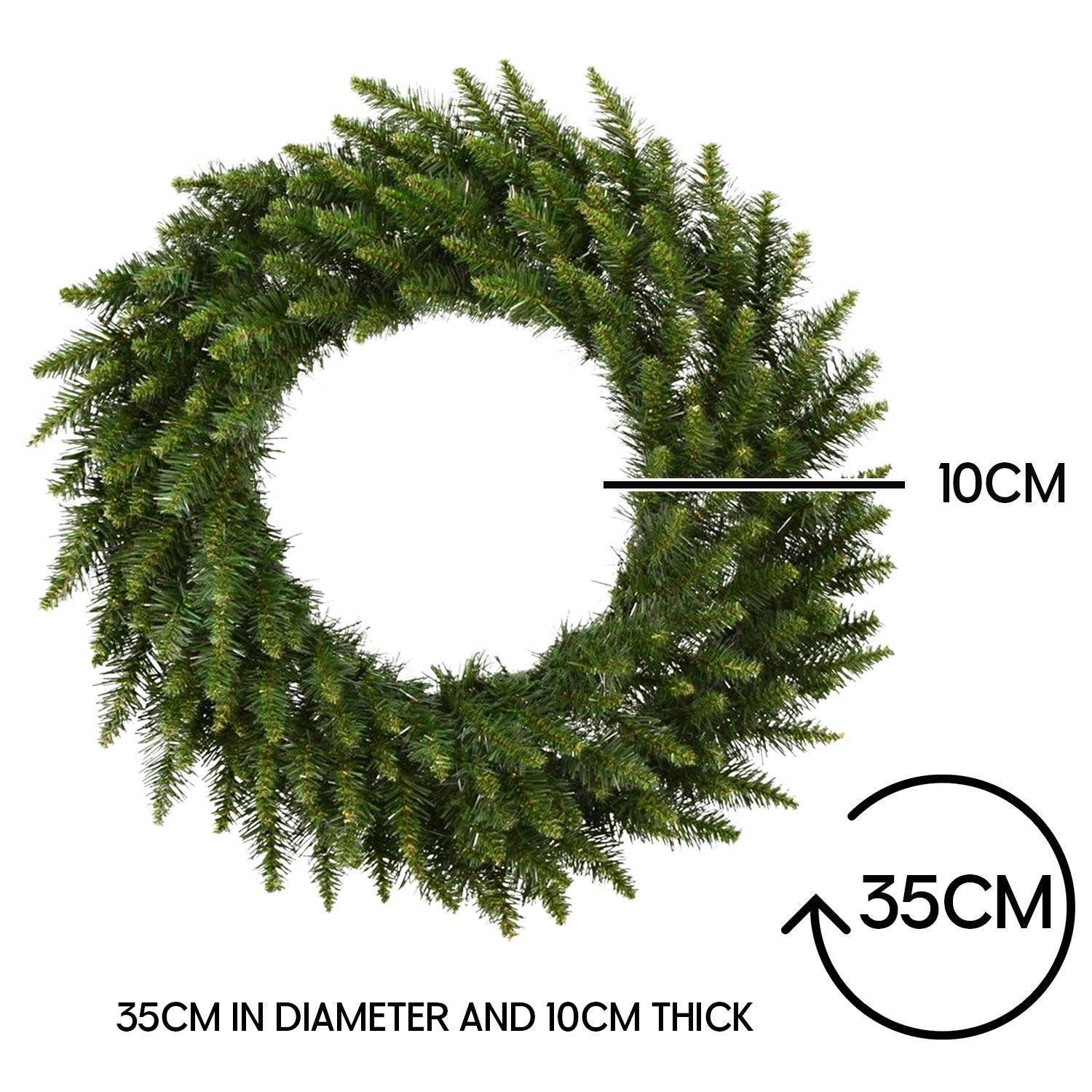 Xmas Tree Decorations Set- 3 Pcs Christmas Trees Wreath And LED Light Up Bulb Set Christmas - Tophatter Daily Deals