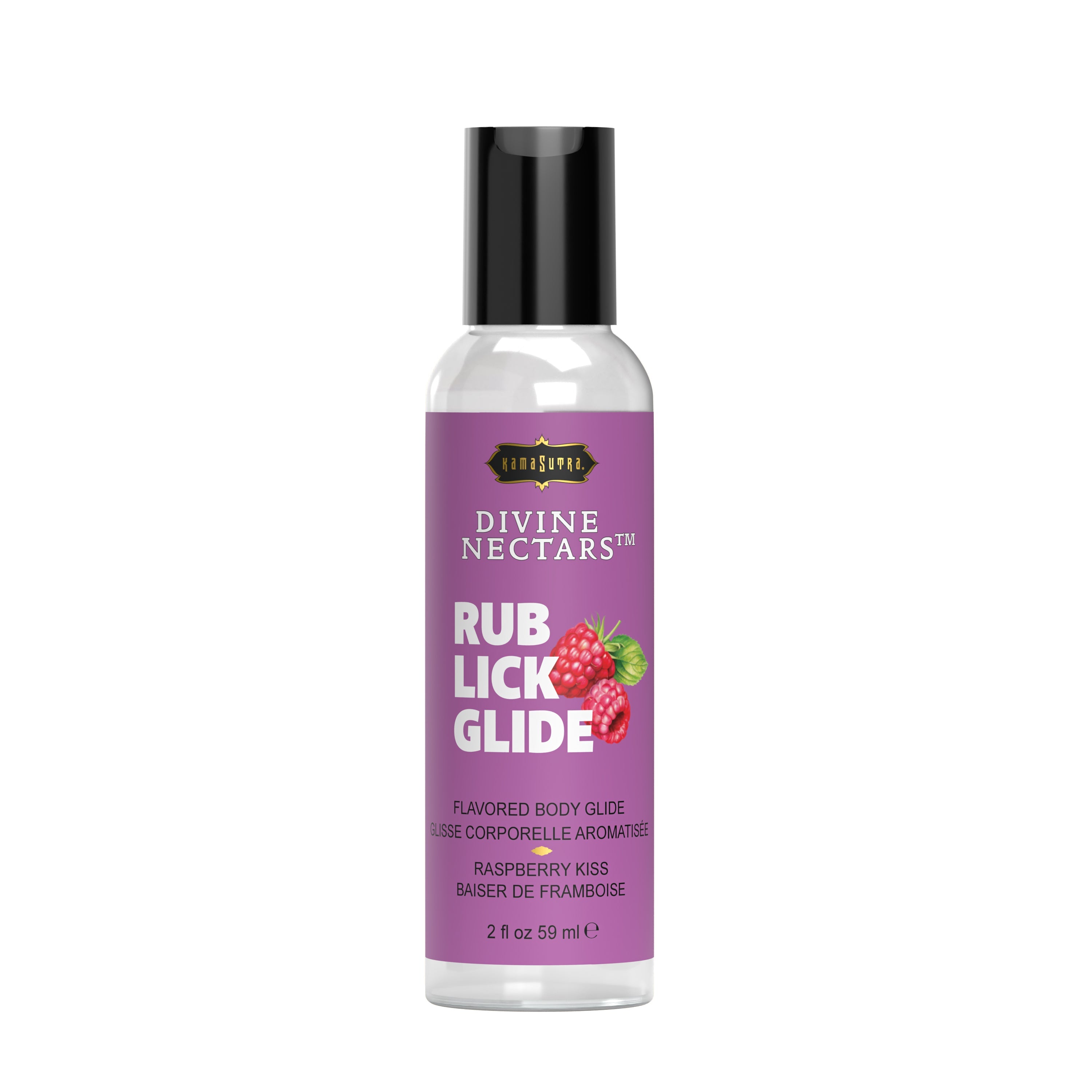 Divine Nectars Flavored Body Glide 2 fl oz Raspberry Kiss Water Based Flavored Body Glide - Tophatter Daily Deals