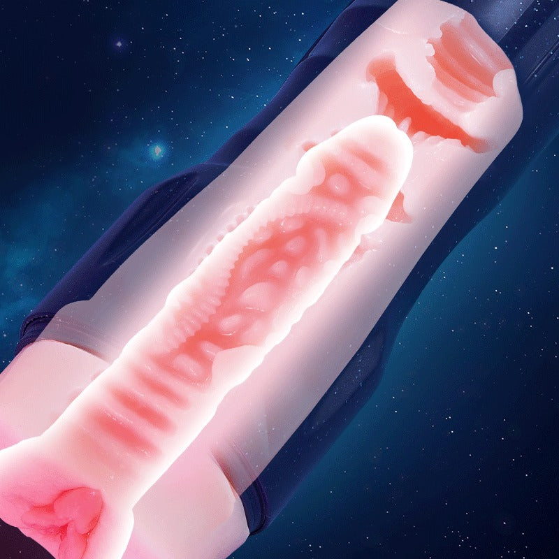 Acmejoy - 【Silicone Channel】 Midnight Blue 10 Vibration Male Stroker Masturbator Masturbation Cup - Tophatter Daily Deals