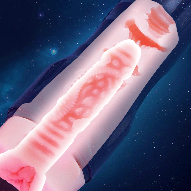 Acmejoy - 【Silicone Channel】 Midnight Blue 10 Vibration Male Stroker Masturbator Masturbation Cup - Tophatter Daily Deals