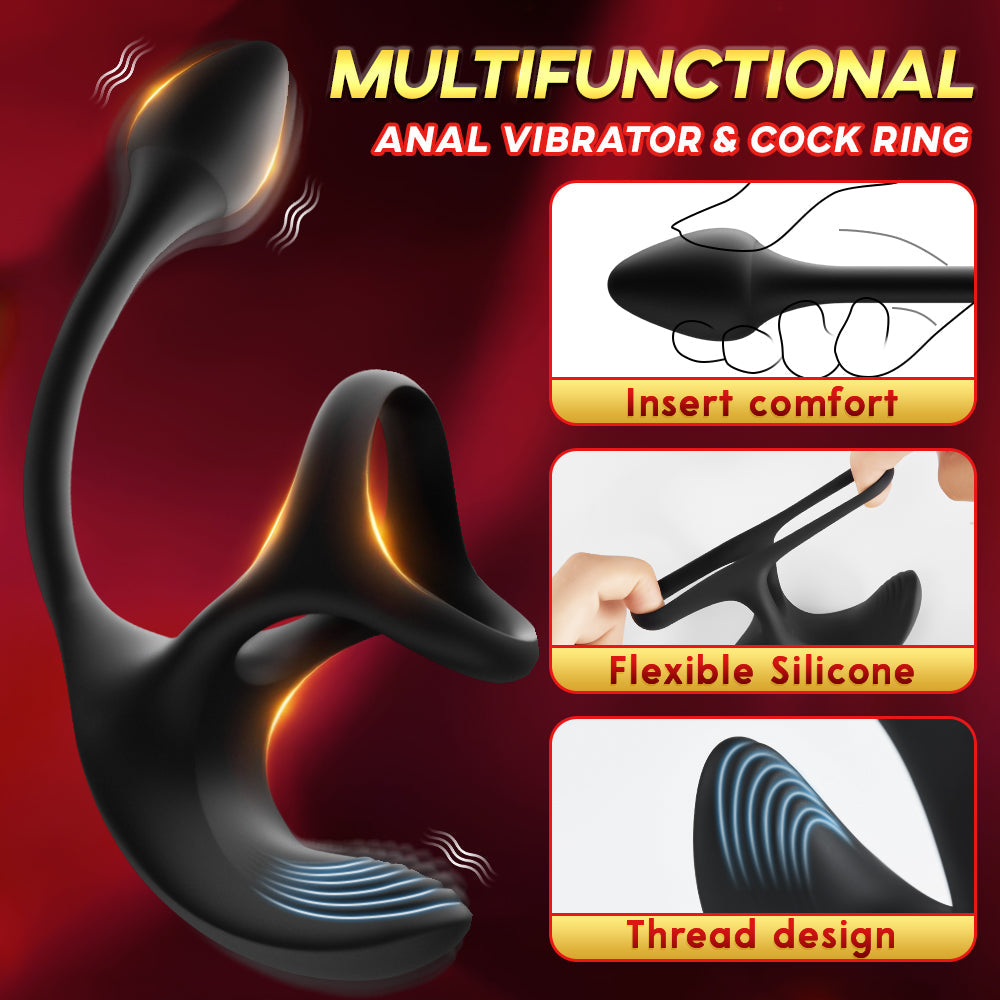 Zenith - Vibrating Anal Plug with Penis Rings Penis Rings - Tophatter Daily Deals