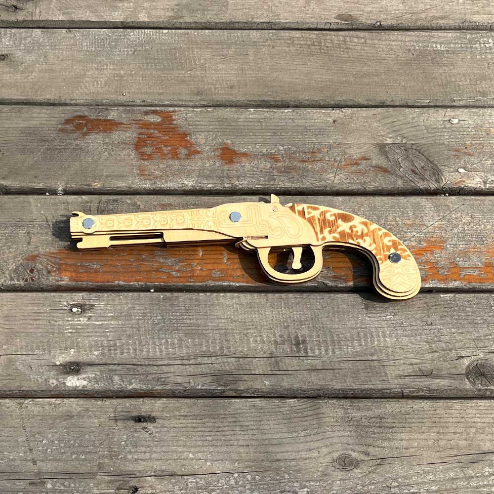 Assembled Firelock Wooden Rubber Band Gun Model Kit - Tophatter Daily Deals