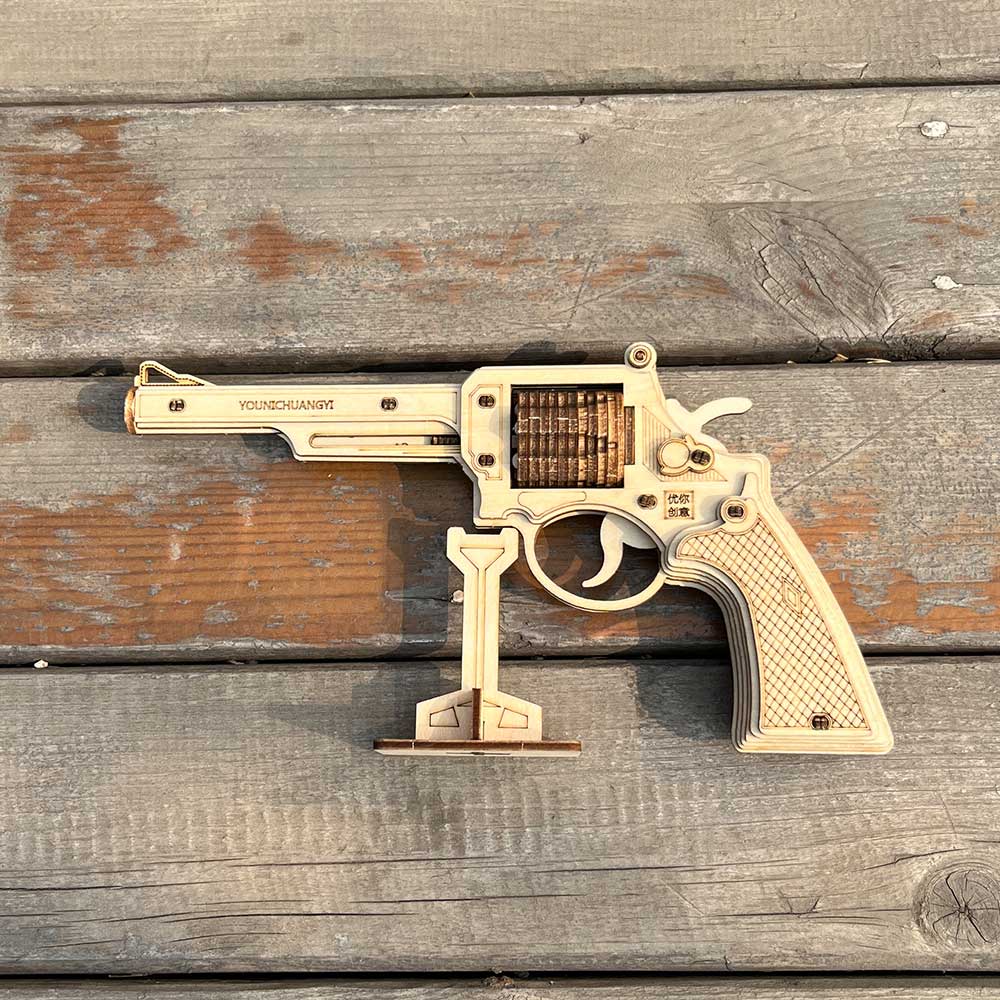 Revolver Wooden Model Kit S&W Gun - Tophatter Daily Deals