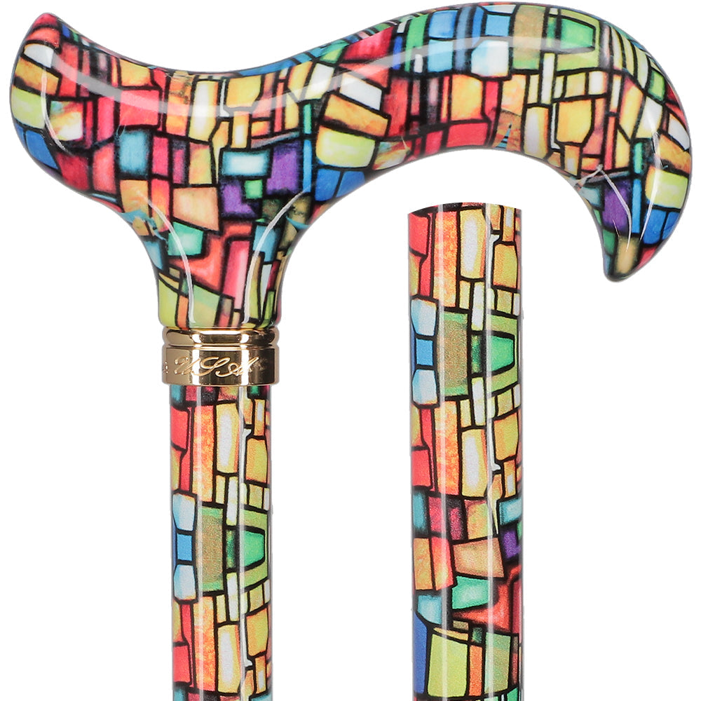 HD Pattern Designer Cane - Matching Handle & Shaft - Durable Adjustable Aluminum - Tophatter Daily Deals